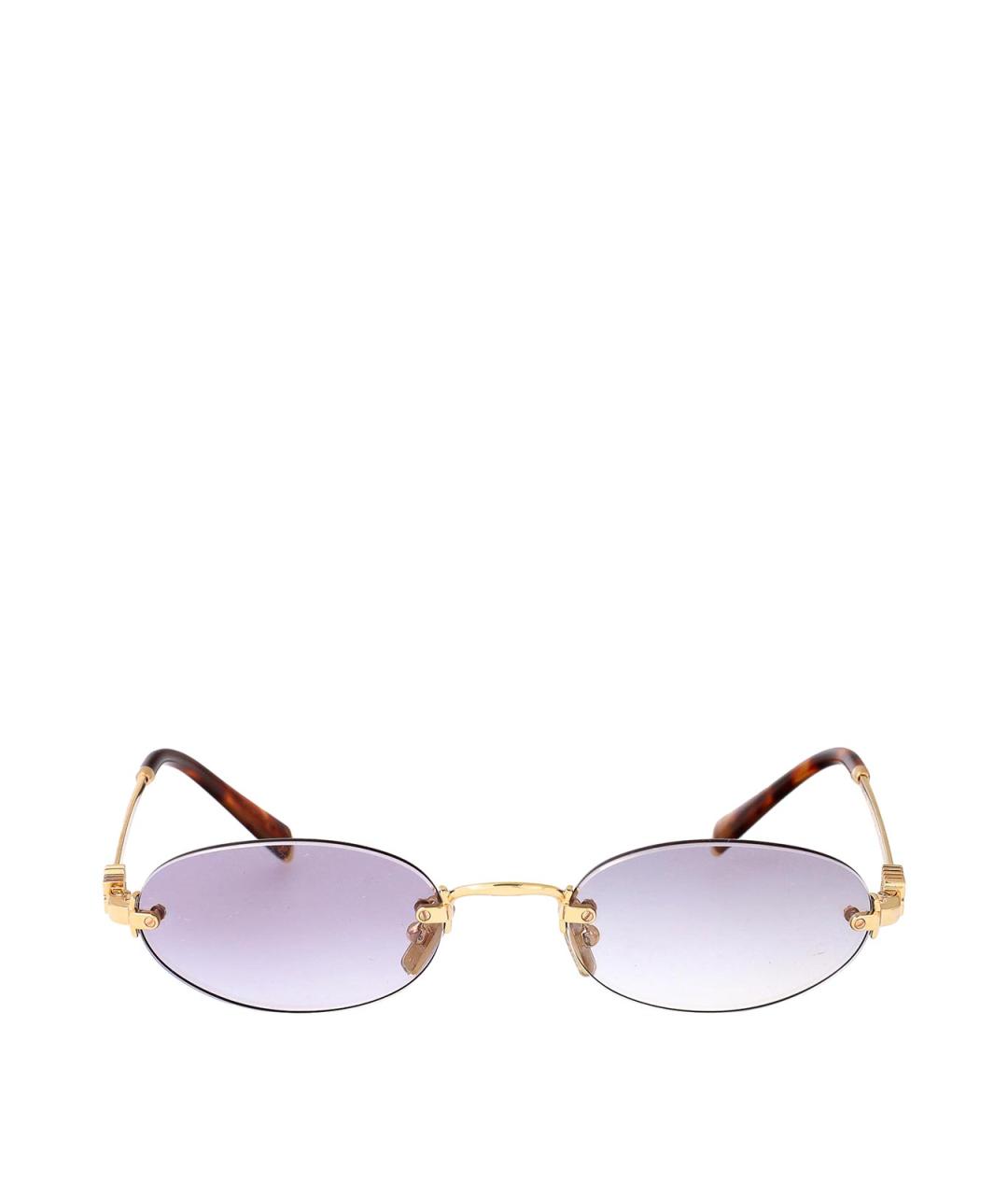 MIU MIU Золотые металлические солнцезащитные очки, фото 1