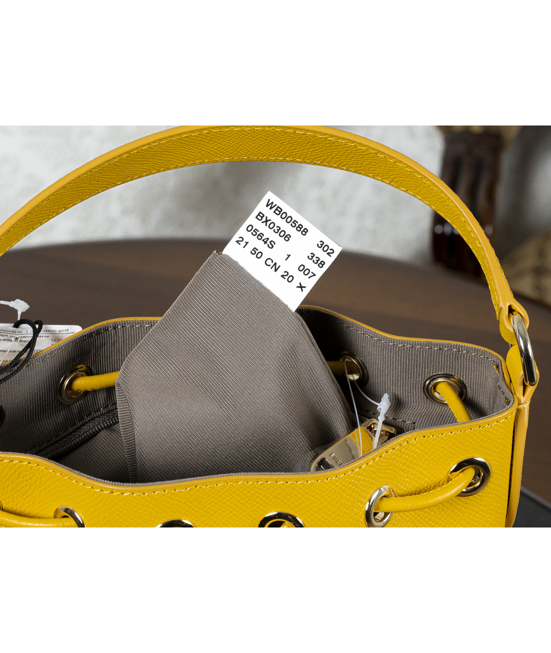 FURLA Желтая кожаная сумка тоут, фото 5
