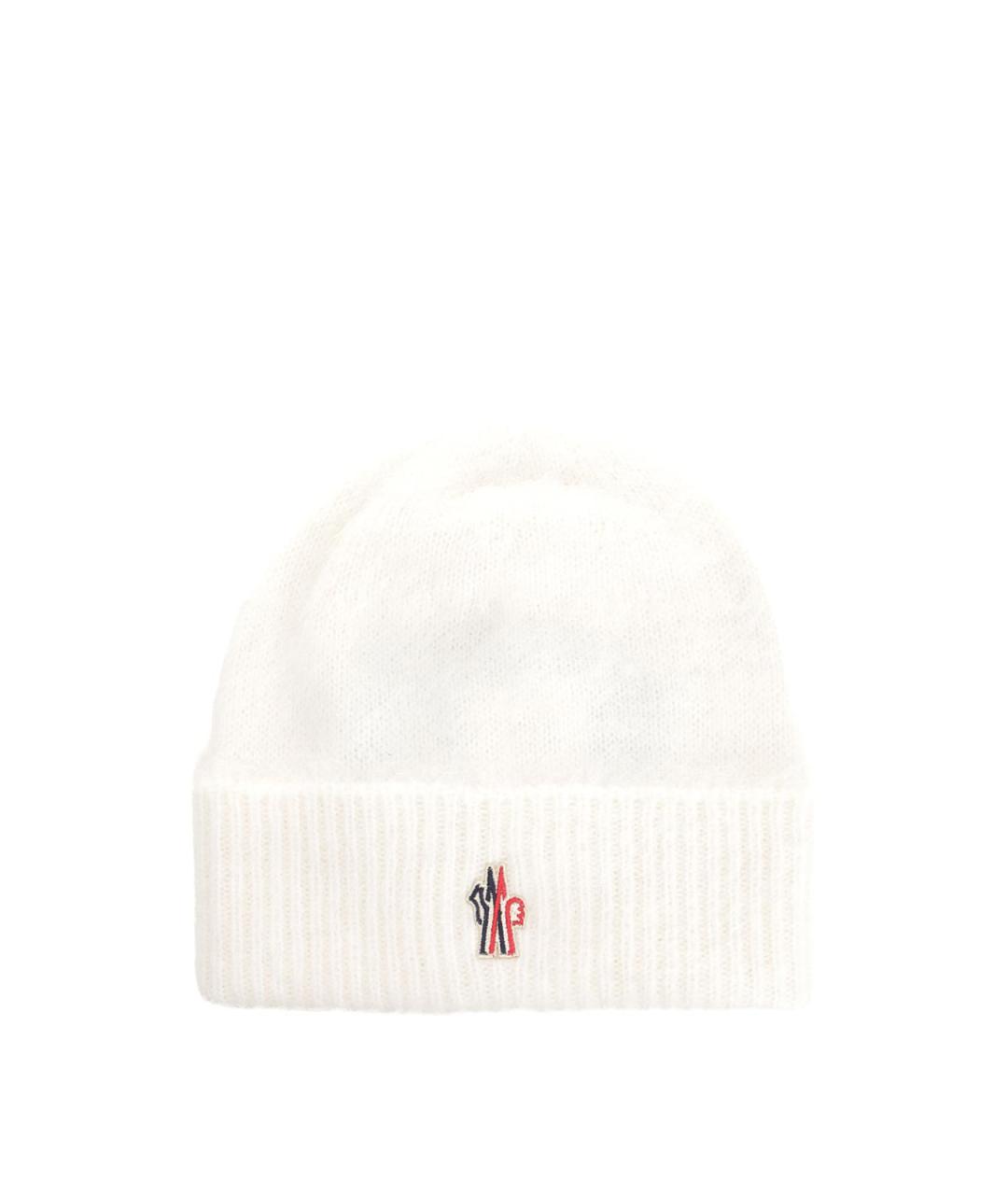 MONCLER Белая шерстяная шапка, фото 1