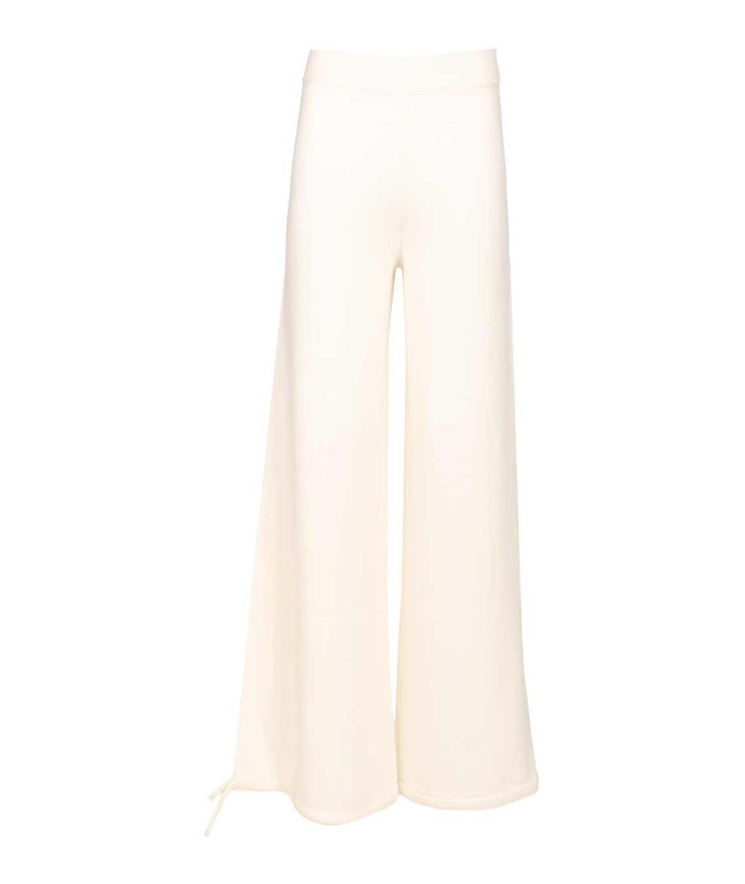 MAX MARA Белые шерстяные брюки широкие, фото 1