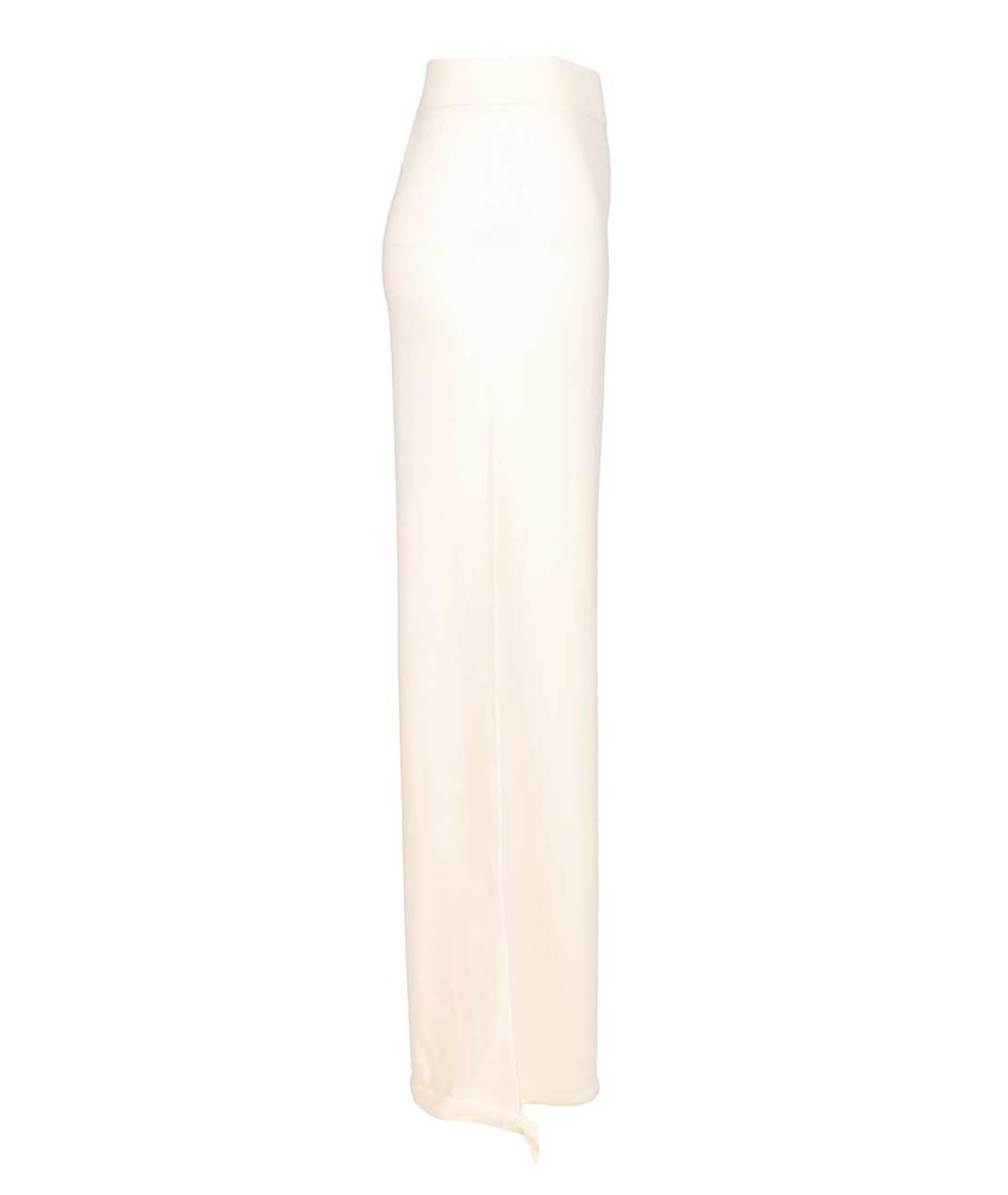 MAX MARA Белые шерстяные брюки широкие, фото 3