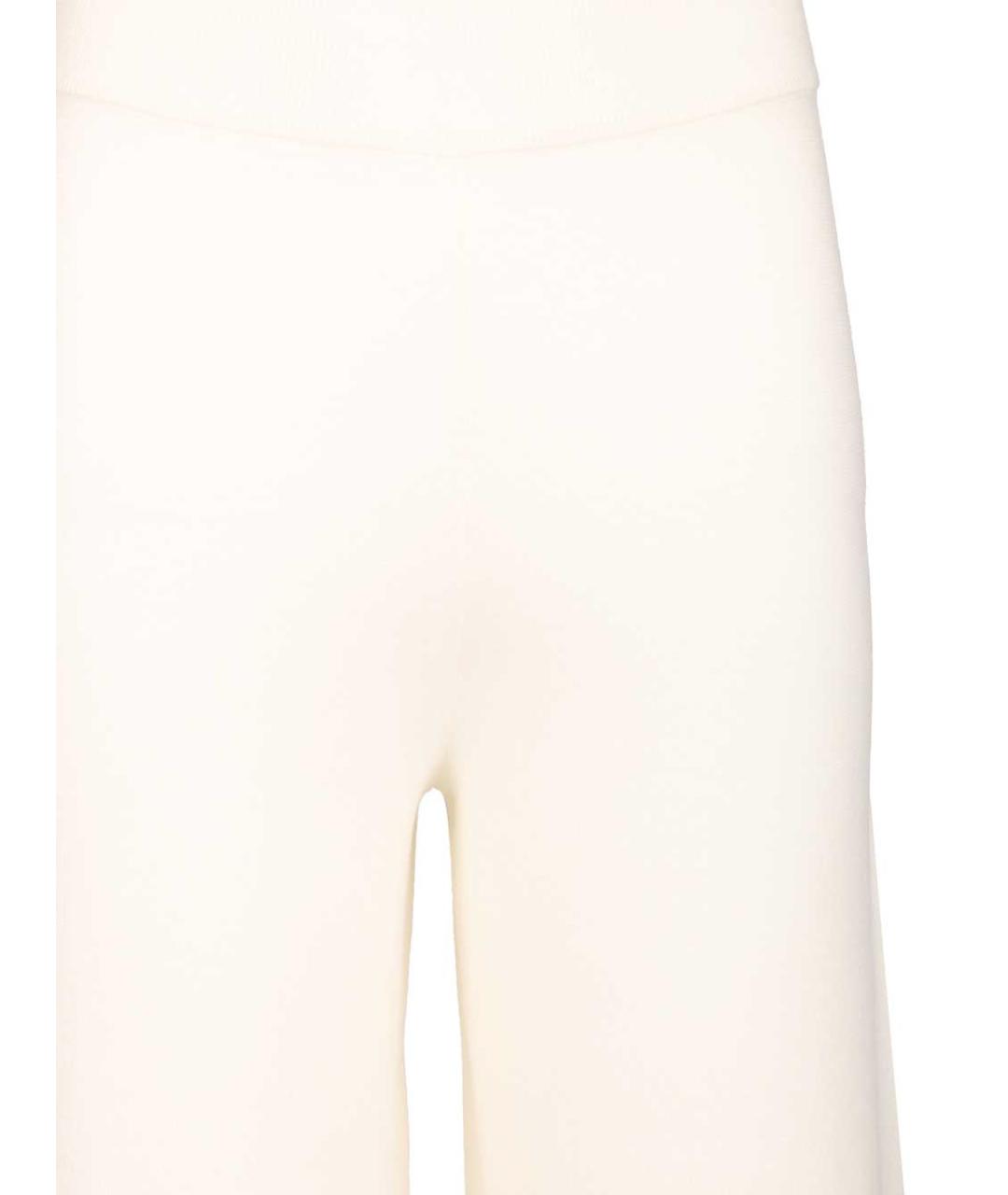 MAX MARA Белые шерстяные брюки широкие, фото 4