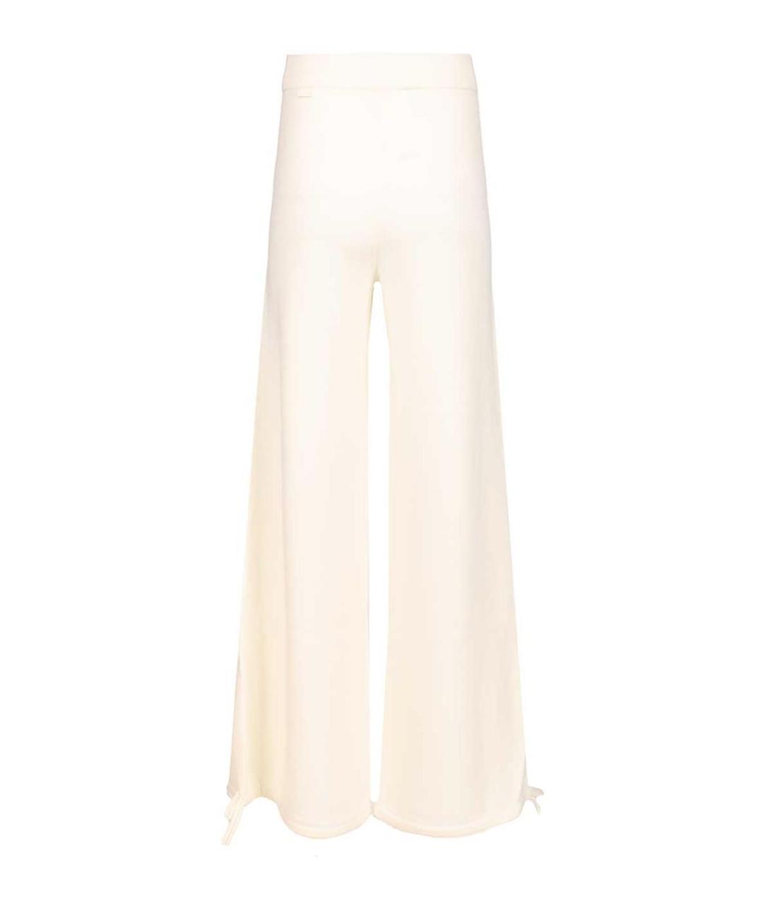 MAX MARA Белые шерстяные брюки широкие, фото 2