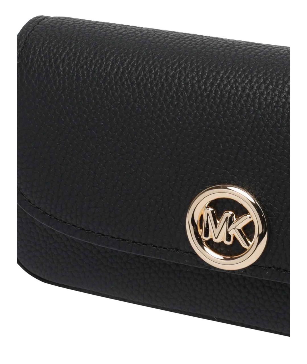 MICHAEL MICHAEL KORS Черная кожаная сумка через плечо, фото 4