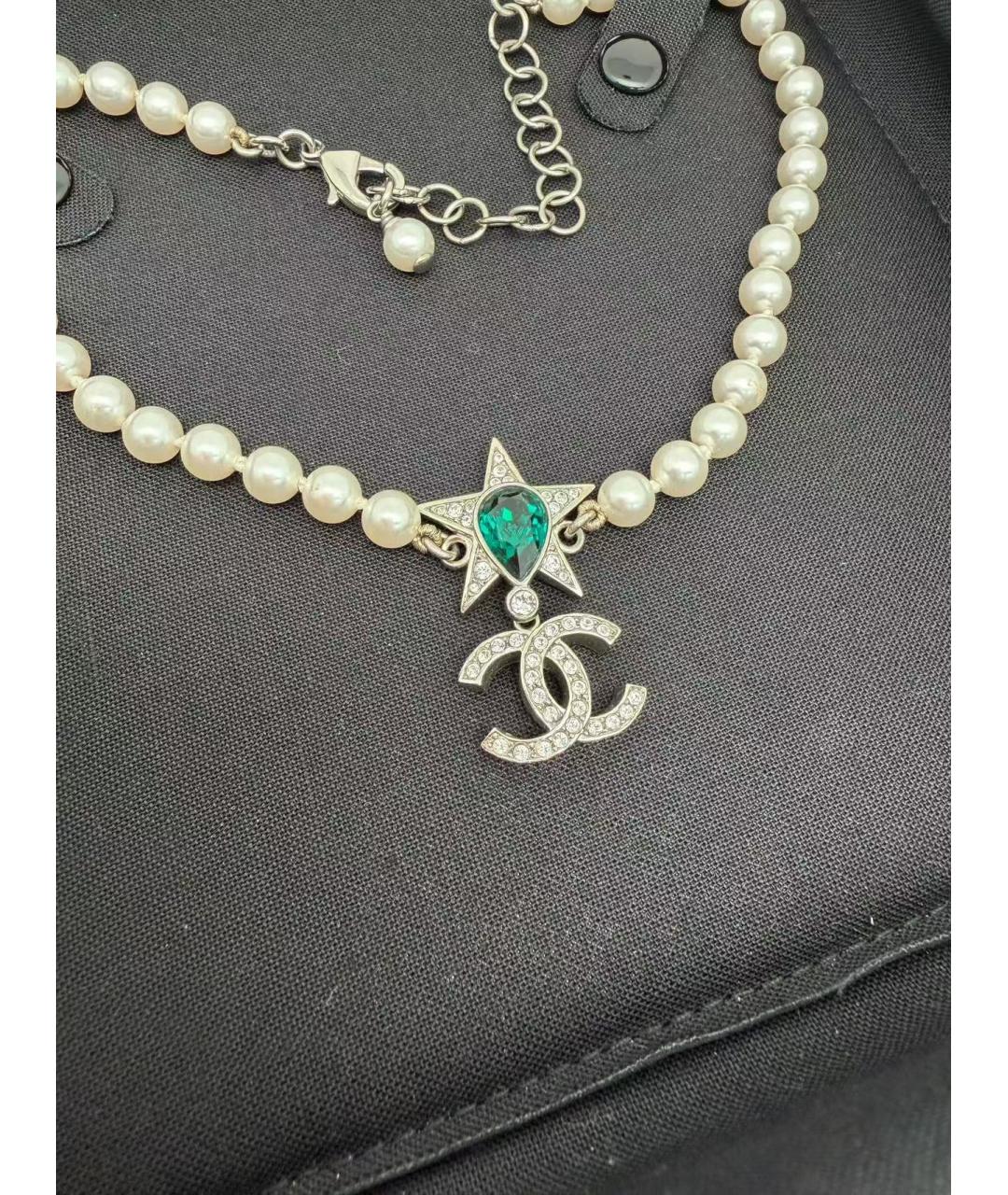 CHANEL Белое жемчужное колье, фото 3