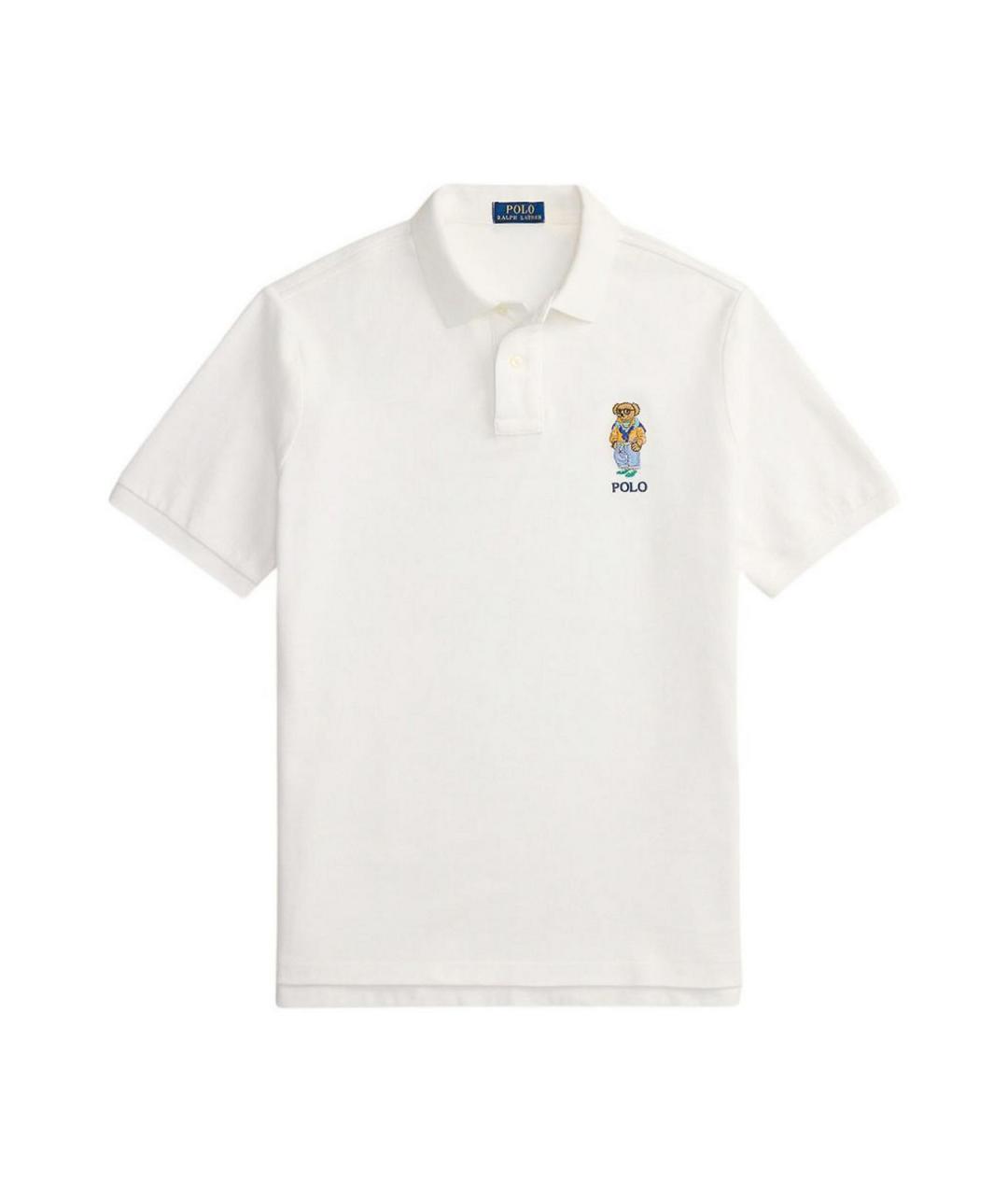 POLO RALPH LAUREN Белое хлопковое поло с коротким рукавом, фото 1