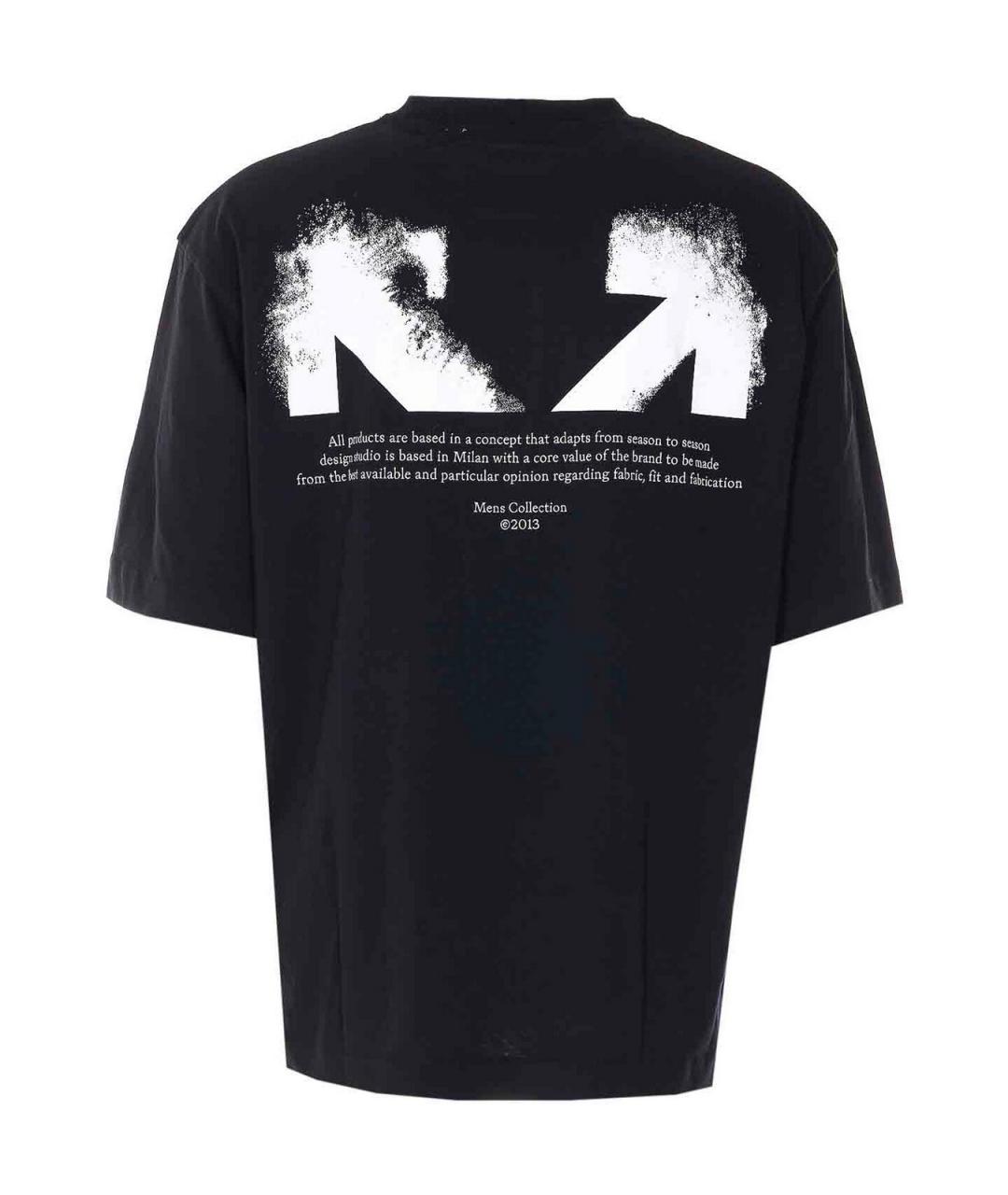 OFF-WHITE Черная хлопковая футболка, фото 2