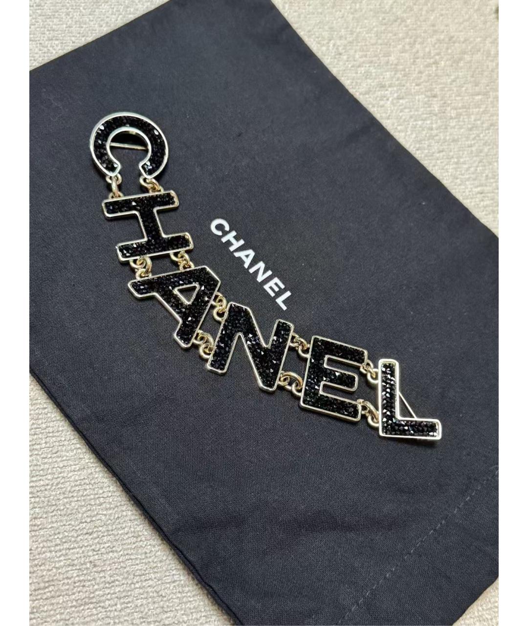 CHANEL Черная металлическая булавка / брошь, фото 2