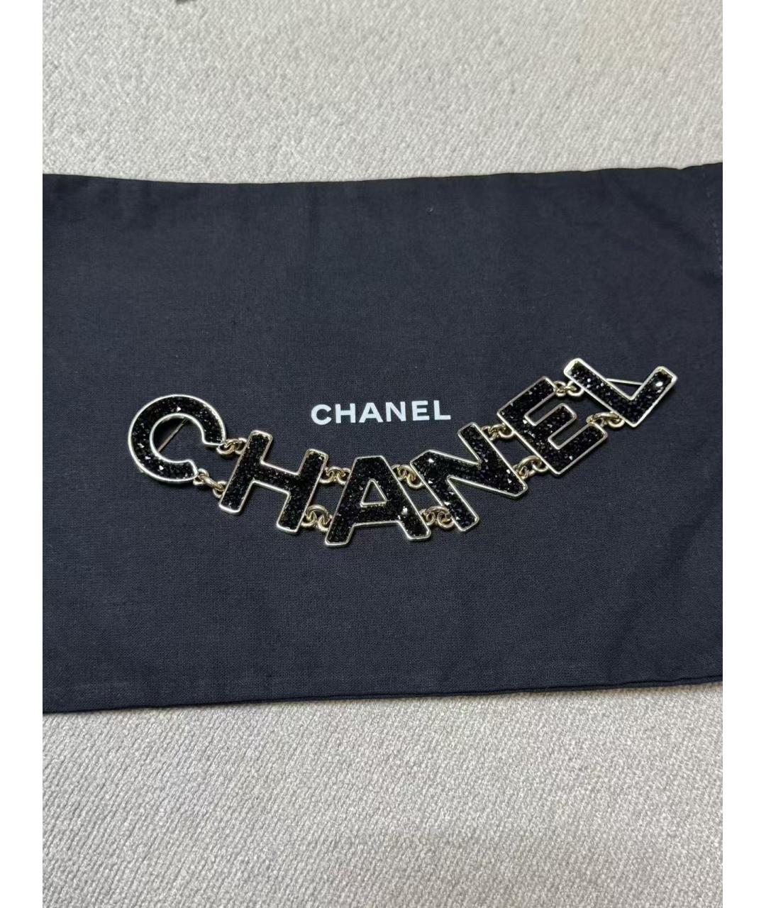 CHANEL Черная металлическая булавка / брошь, фото 4