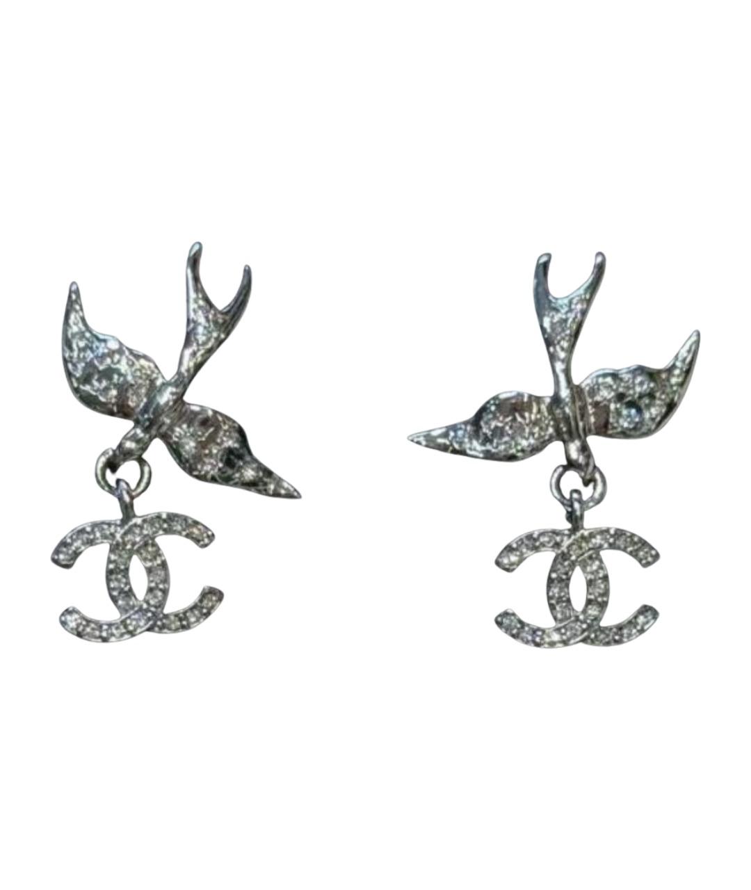 CHANEL Серебряные металлические серьги, фото 1