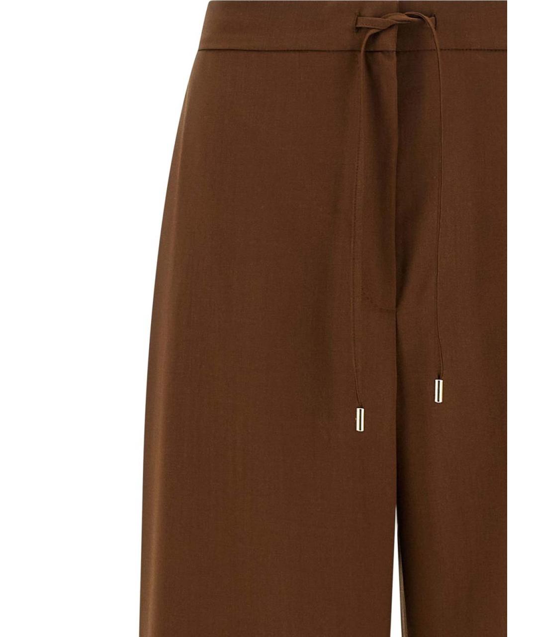MAX MARA Коричневые шерстяные спортивные брюки и шорты, фото 4