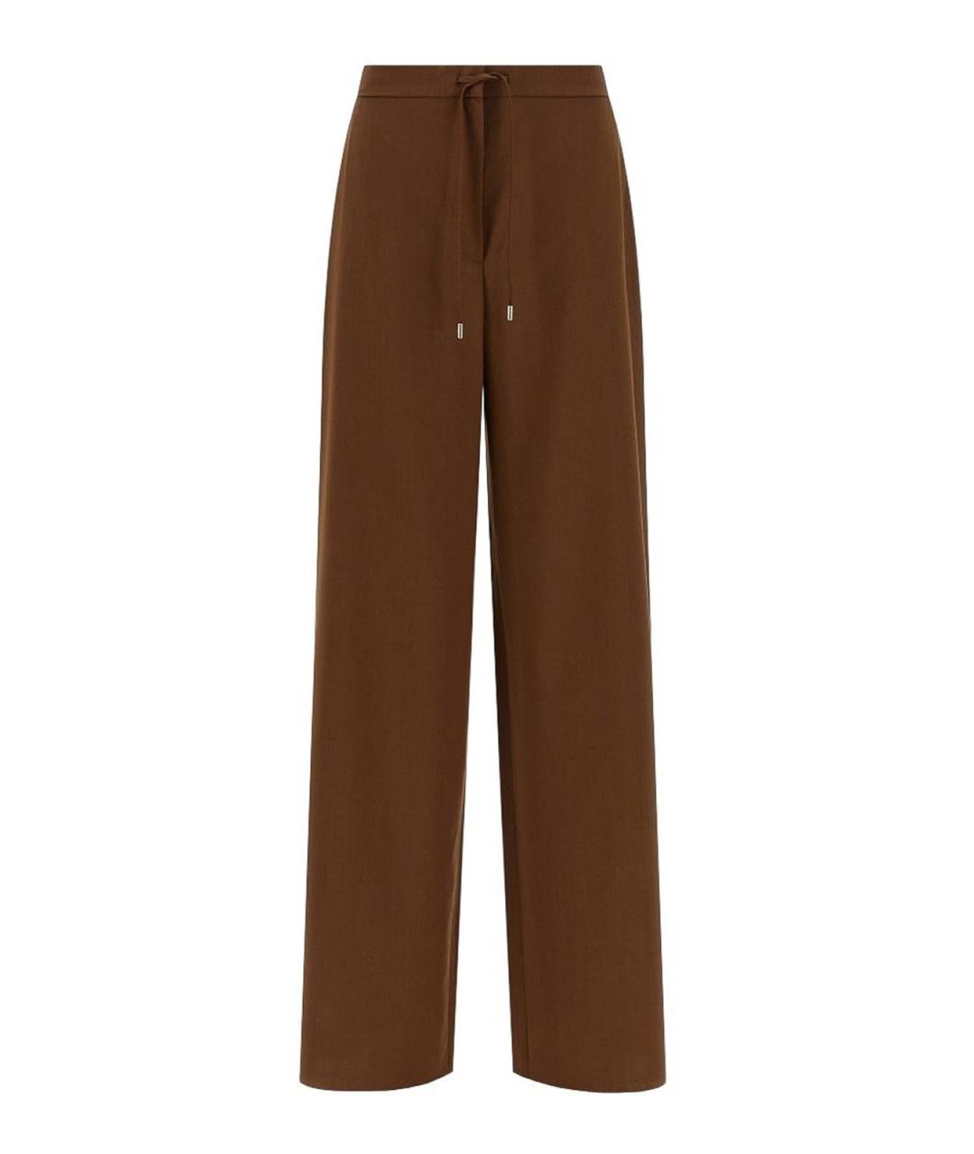 MAX MARA Коричневые шерстяные спортивные брюки и шорты, фото 1