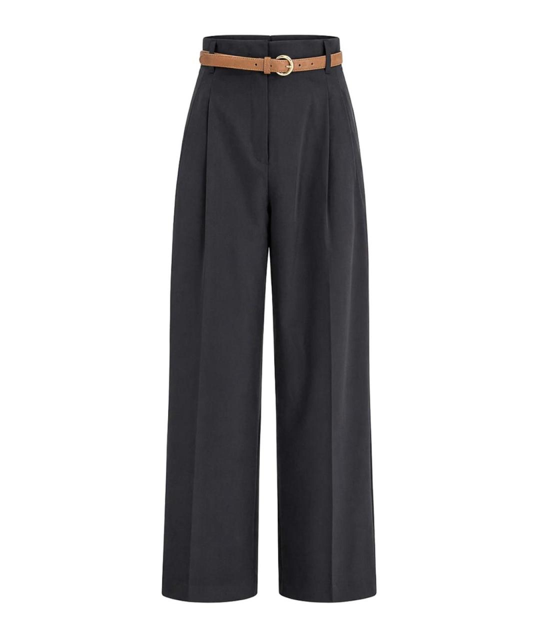 MAX MARA Синие шерстяные прямые брюки, фото 1