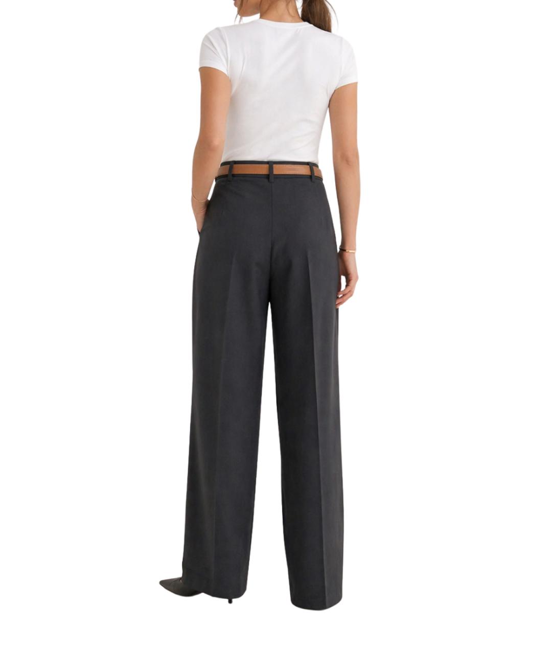 MAX MARA Синие шерстяные прямые брюки, фото 4