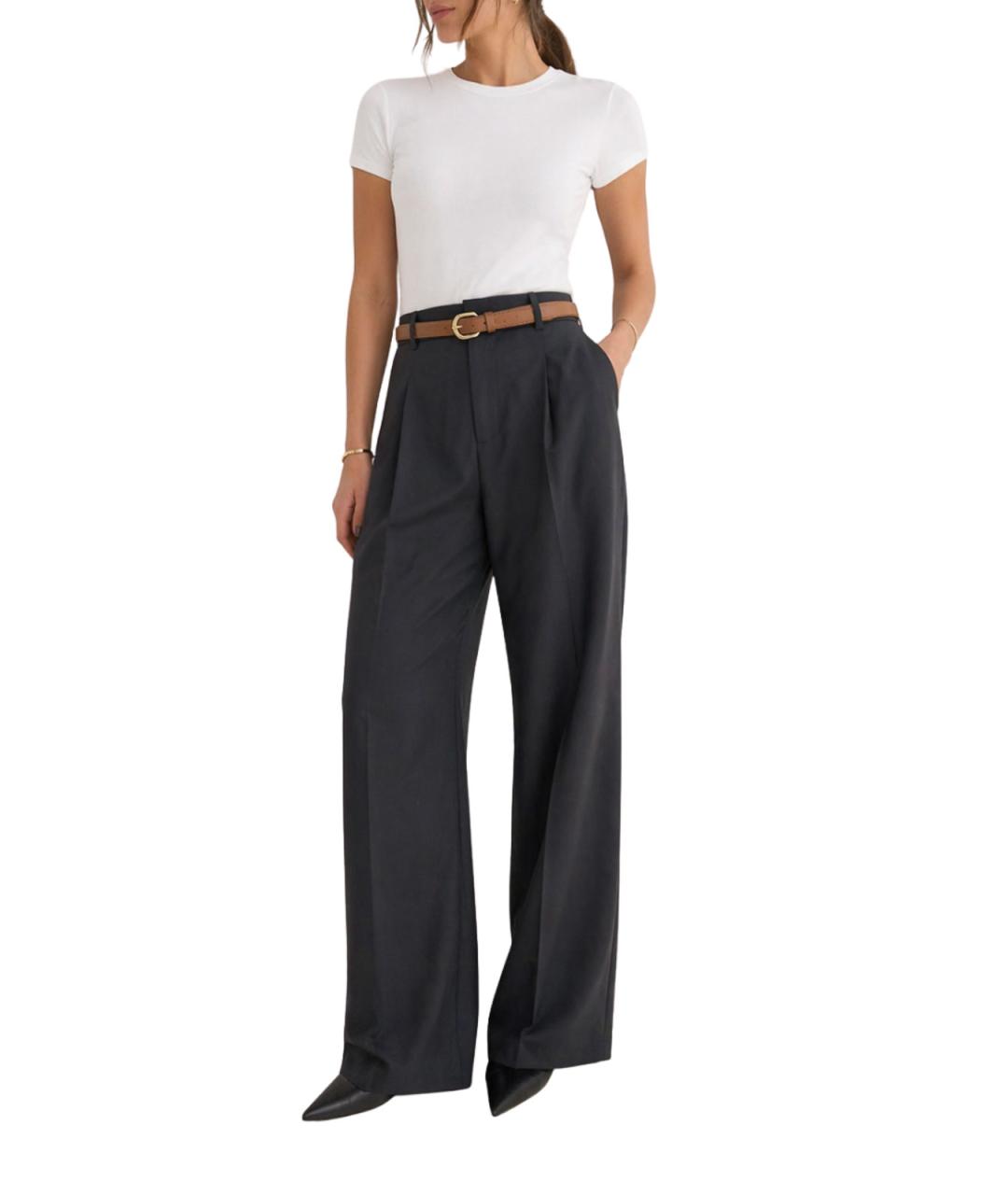 MAX MARA Синие шерстяные прямые брюки, фото 3
