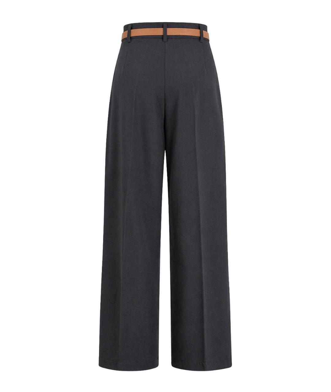 MAX MARA Синие шерстяные прямые брюки, фото 2