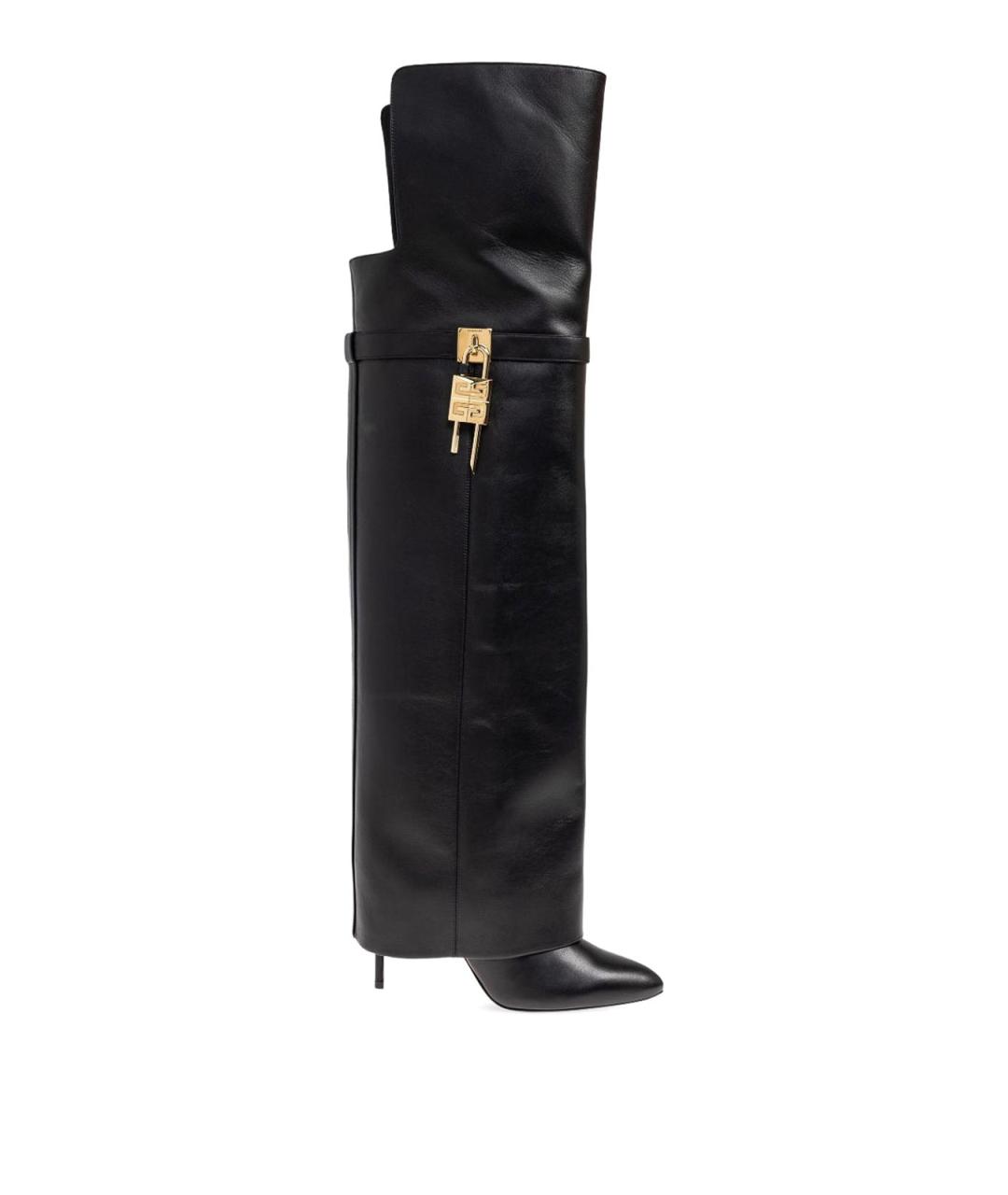 GIVENCHY Черные кожаные сапоги, фото 1