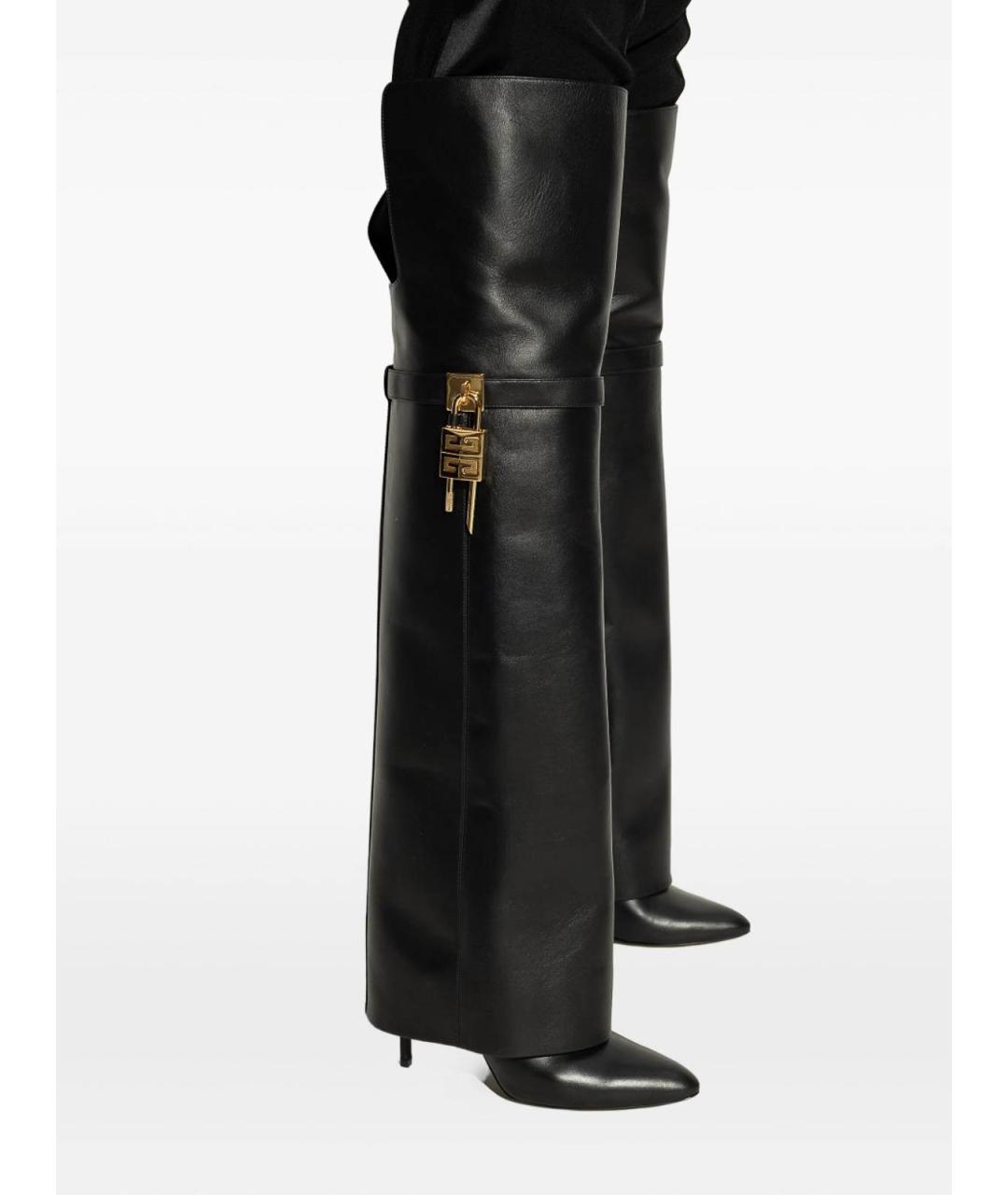 GIVENCHY Черные кожаные сапоги, фото 2