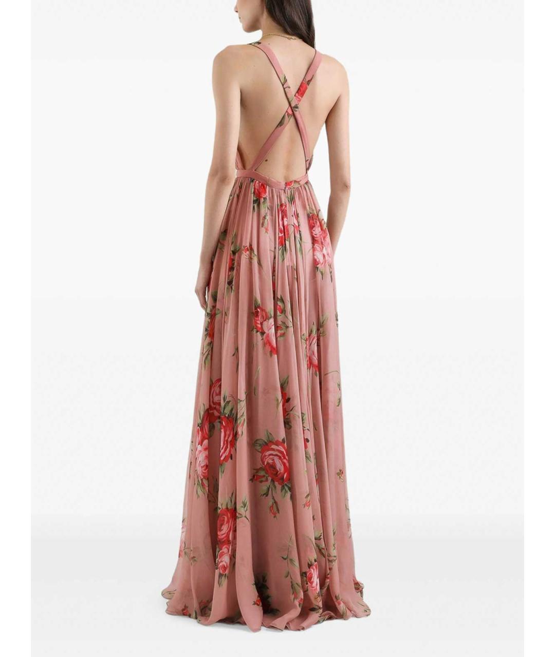 DOLCE&GABBANA Розовое шелковое коктейльное платье, фото 4