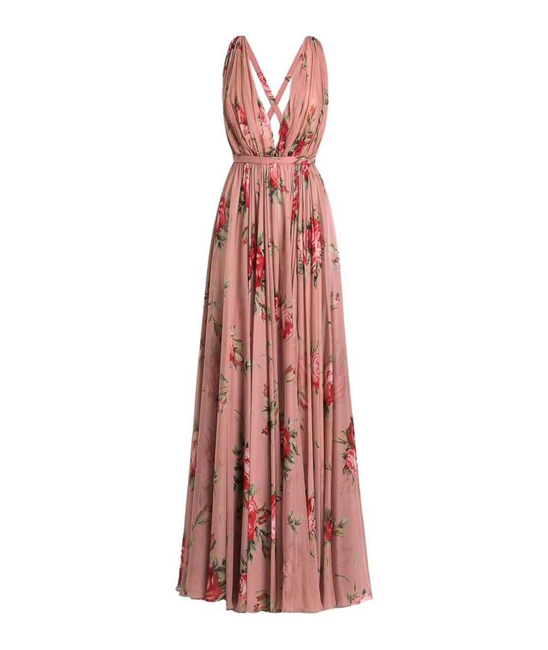 DOLCE&GABBANA Розовое шелковое коктейльное платье, фото 1