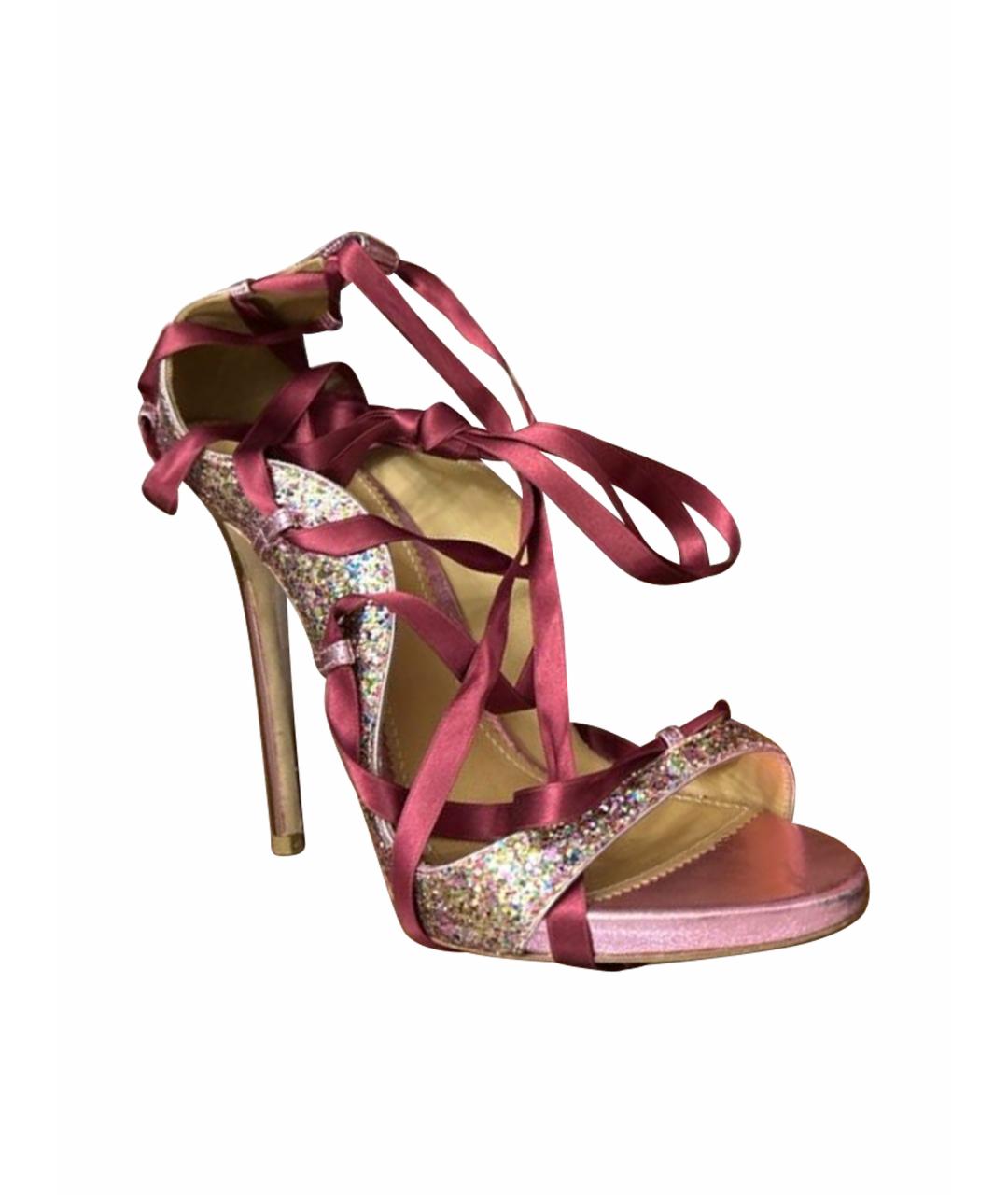 DSQUARED2 Розовые кожаные босоножки, фото 1