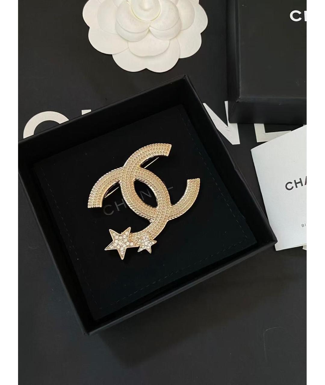 CHANEL Золотая металлическая булавка / брошь, фото 2