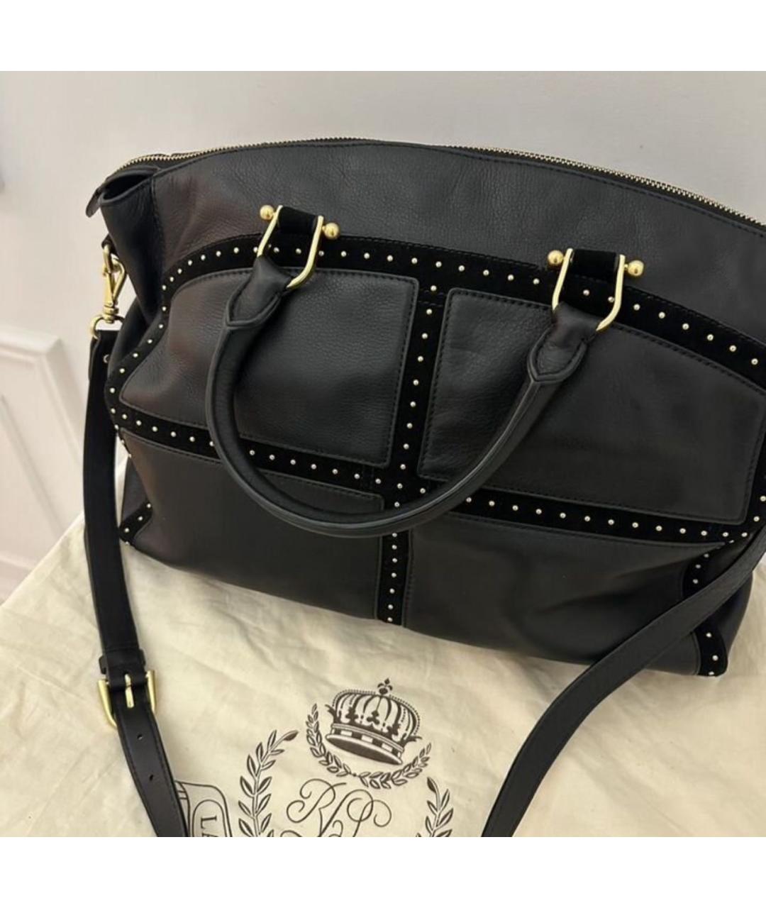 RALPH LAUREN Черная кожаная сумка через плечо, фото 5