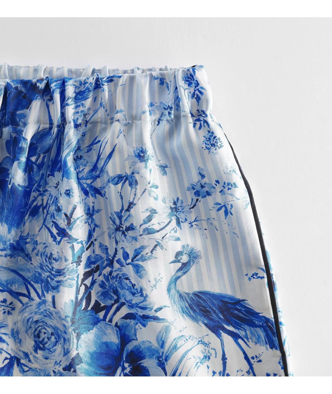 CHRISTIAN DIOR Синие шелковые шорты, фото 3