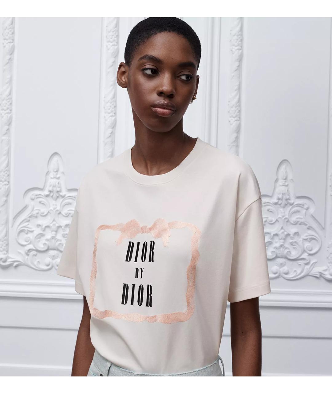 CHRISTIAN DIOR Белая хлопковая футболка, фото 3
