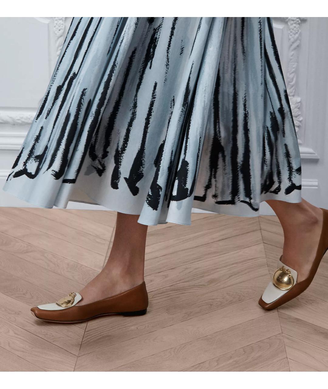 CHRISTIAN DIOR Синяя хлопковая юбка миди, фото 3