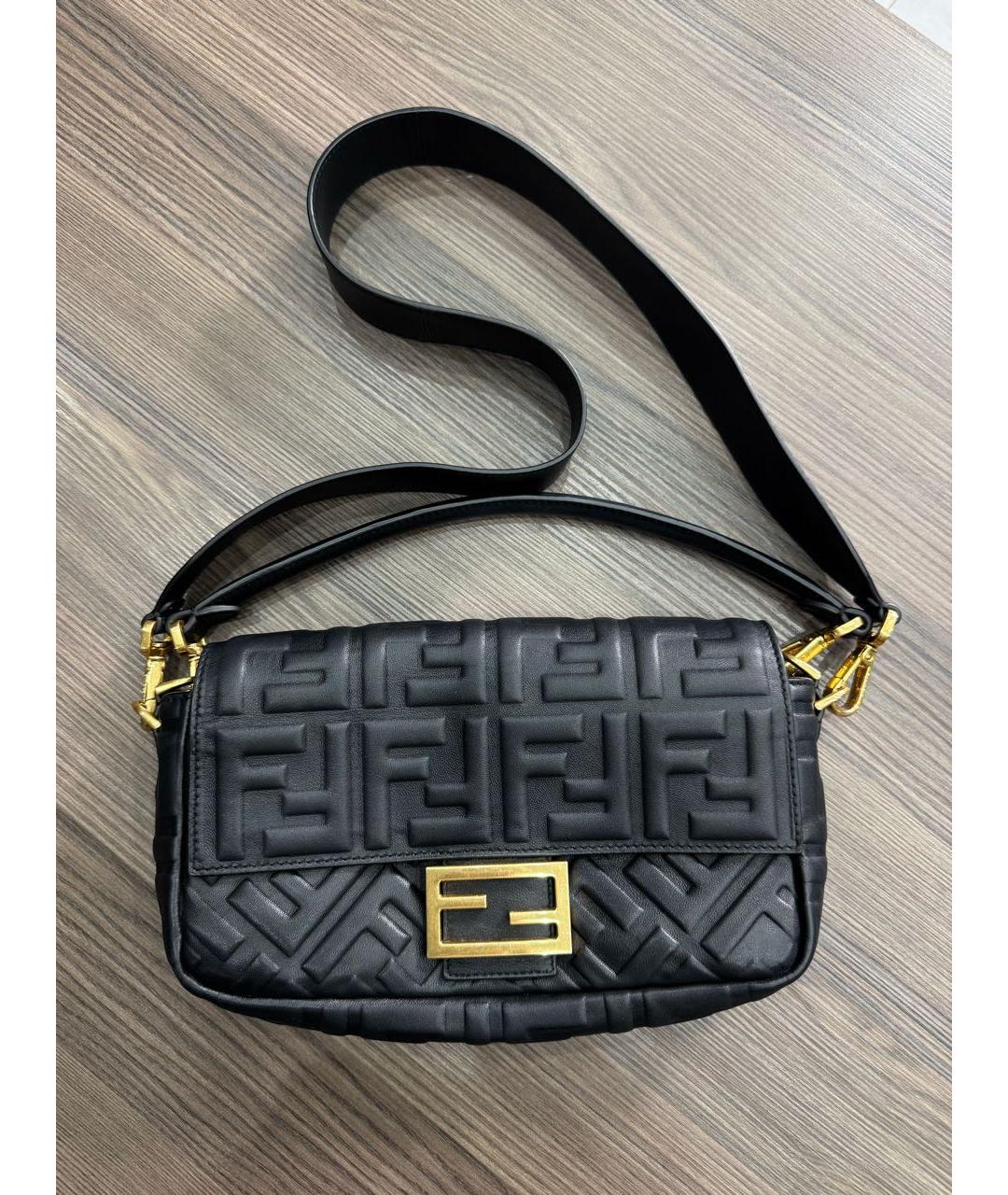FENDI Черная кожаная сумка через плечо, фото 9