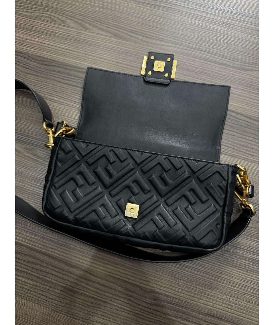 FENDI Черная кожаная сумка через плечо, фото 4