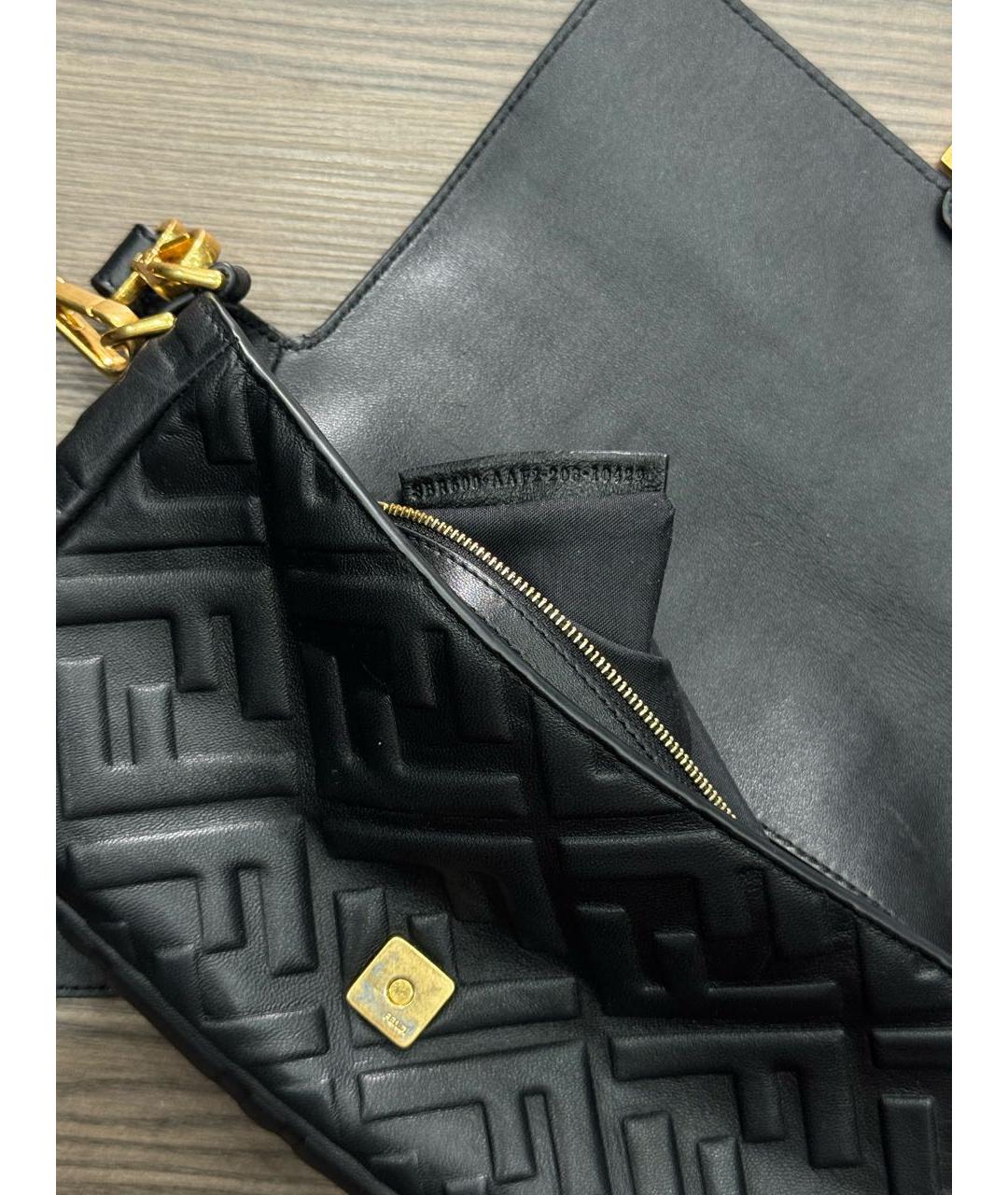 FENDI Черная кожаная сумка через плечо, фото 6