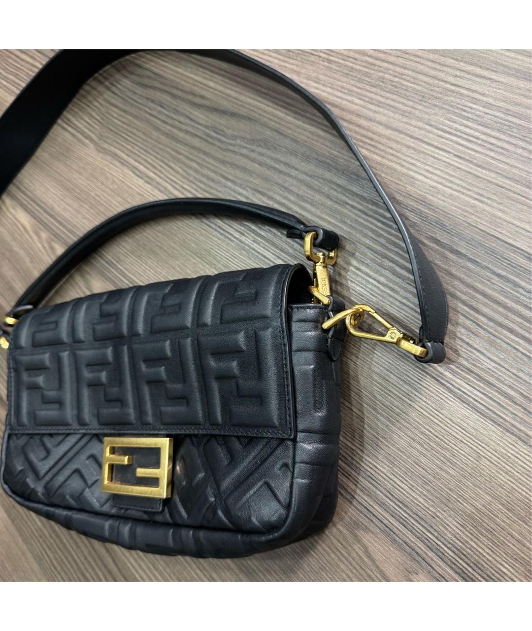 FENDI Черная кожаная сумка через плечо, фото 2