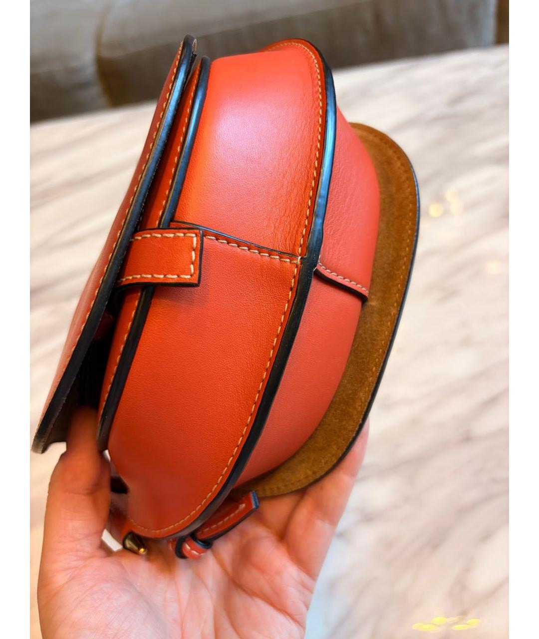 LOEWE Оранжевая кожаная поясная сумка, фото 3