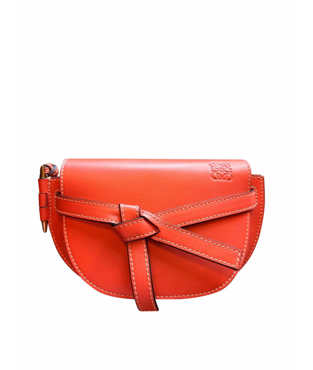 LOEWE Оранжевая кожаная поясная сумка, фото 1
