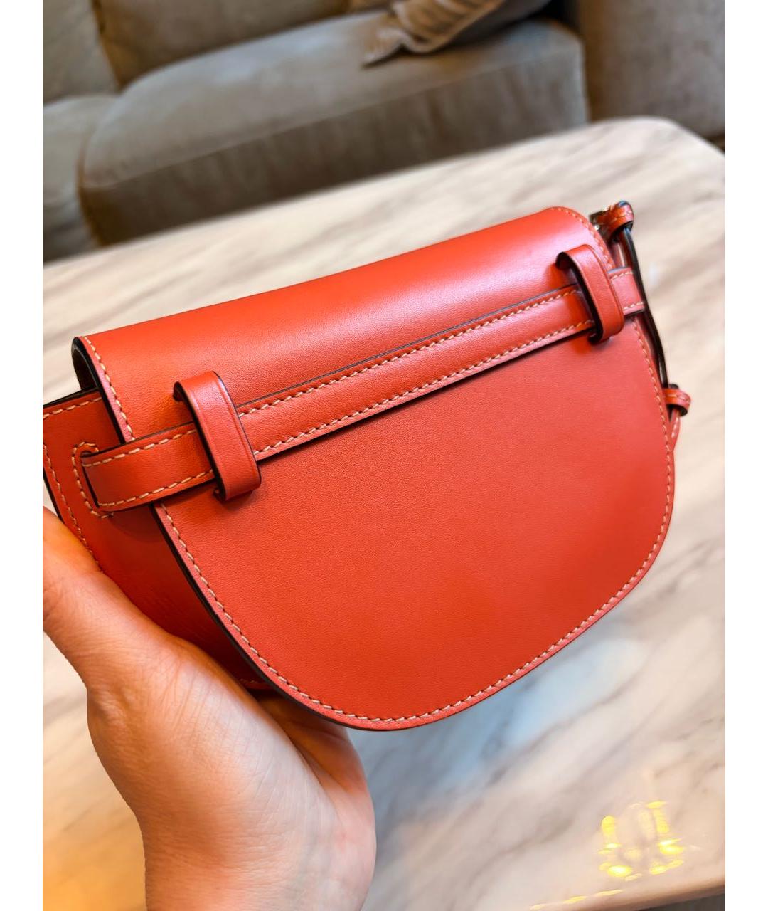 LOEWE Оранжевая кожаная поясная сумка, фото 2