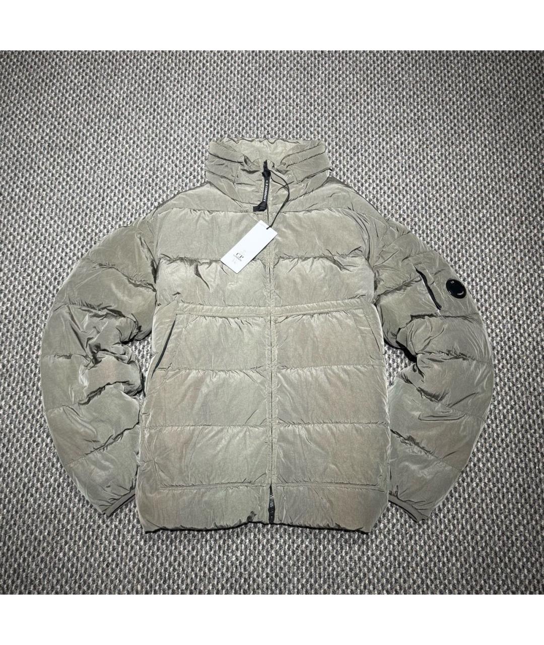 CP COMPANY Бежевый полиамидовый пуховик, фото 3