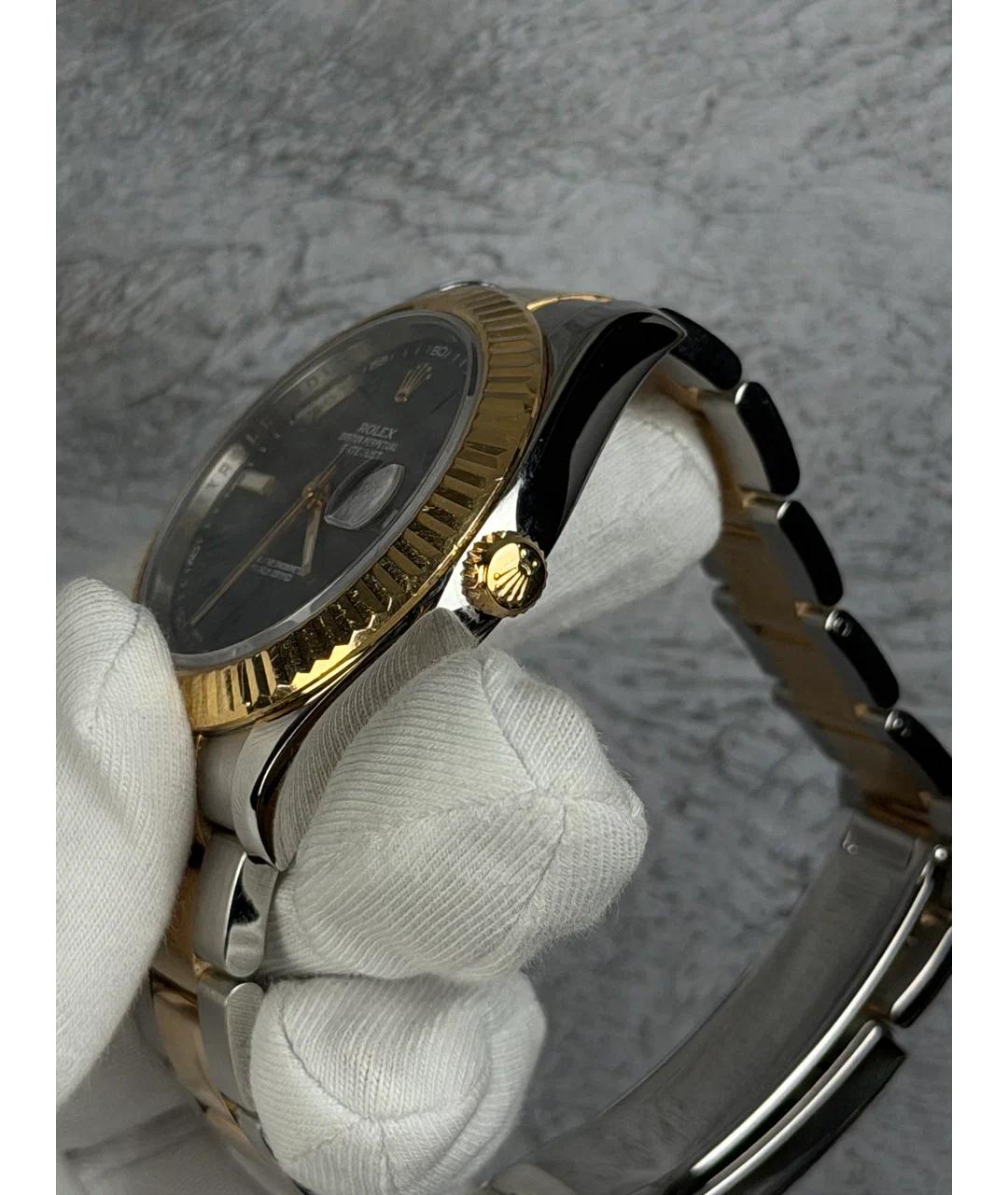 ROLEX Серые часы из желтого золота, фото 3
