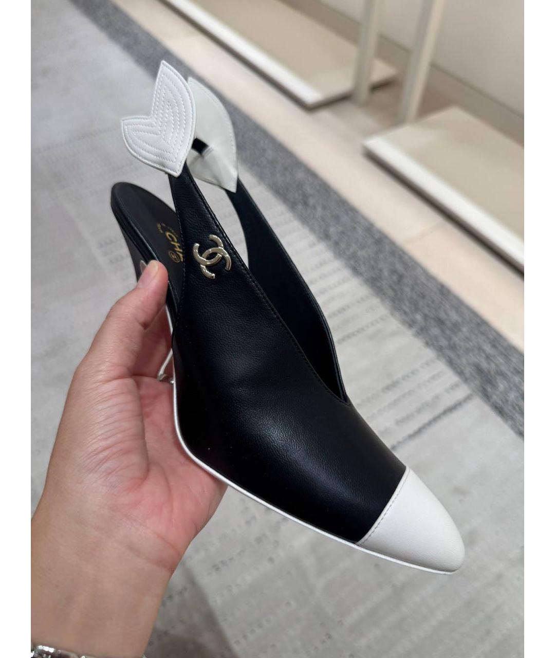 CHANEL Черные туфли из искусственной кожи, фото 3