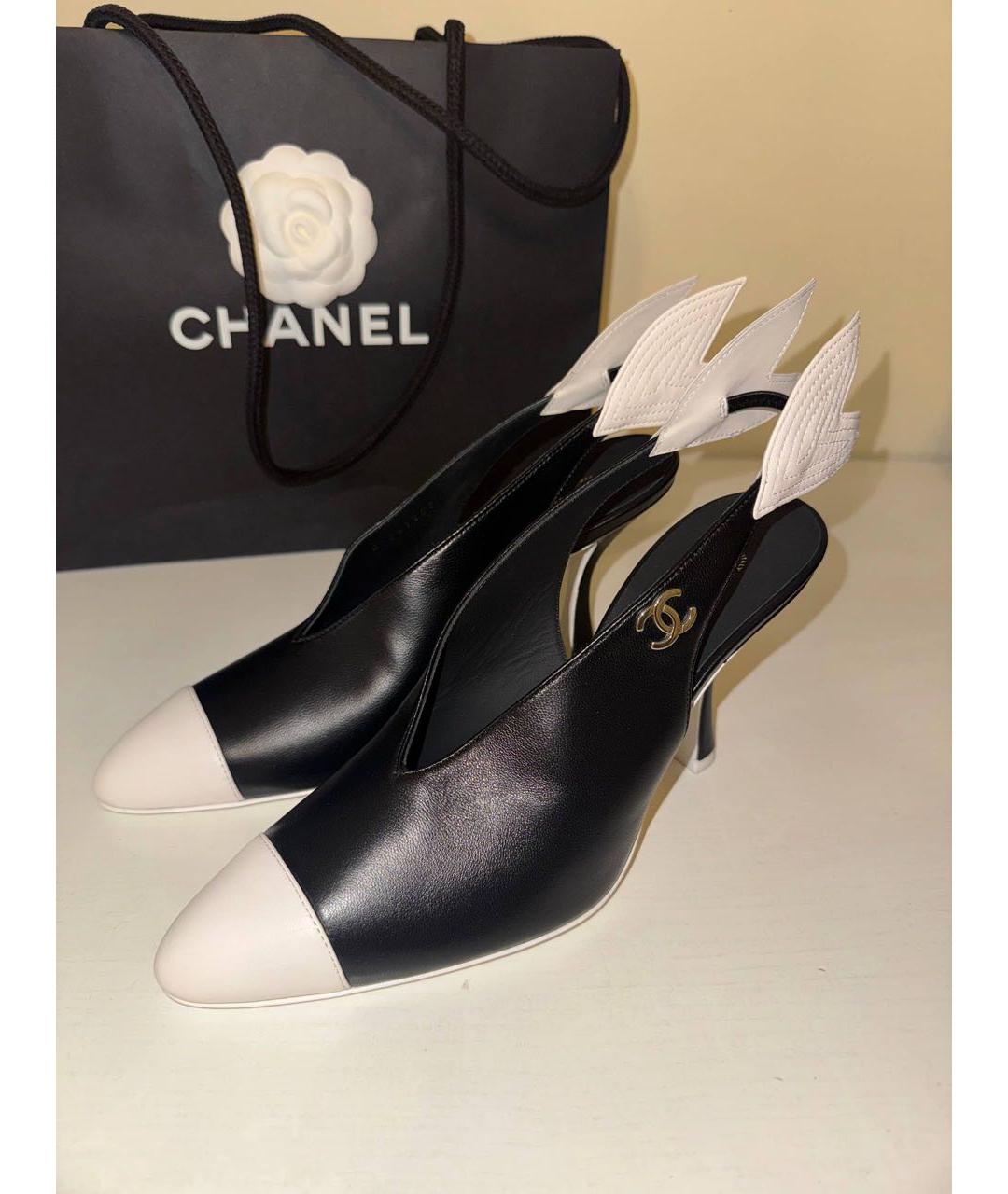CHANEL Черные туфли из искусственной кожи, фото 2