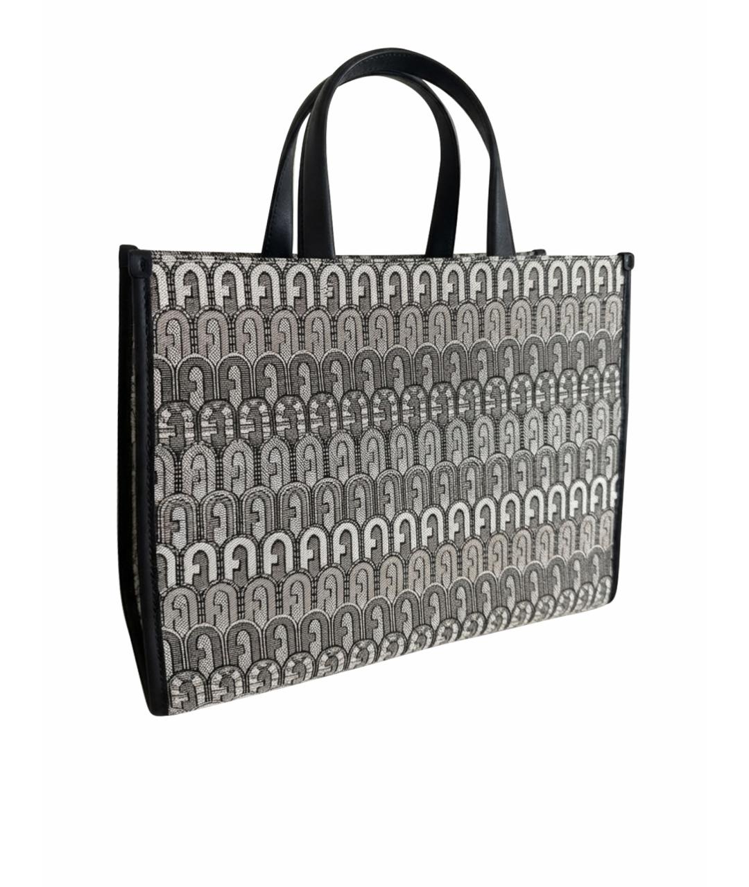 FURLA Бежевая жаккардовая сумка тоут, фото 1