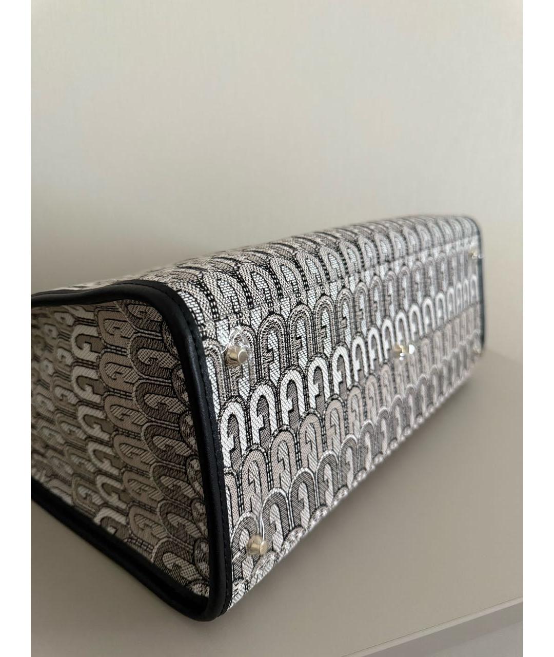 FURLA Бежевая жаккардовая сумка тоут, фото 2