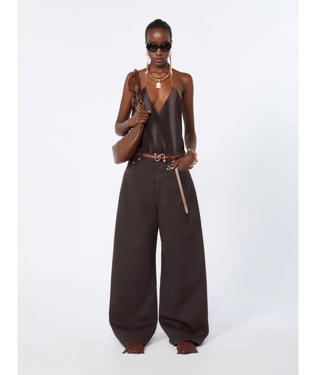 SPORTMAX Коричневый кожаный ремень, фото 3