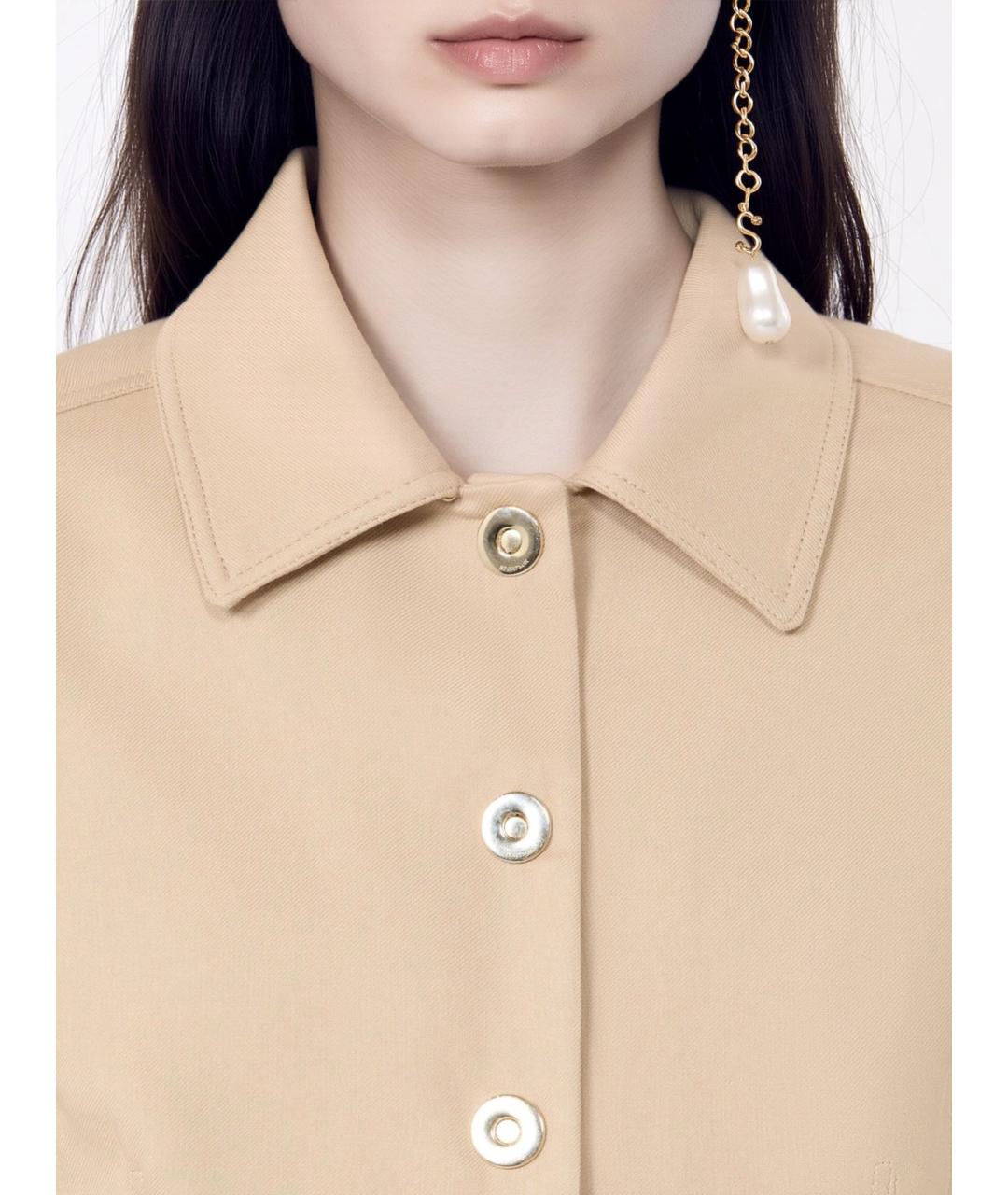 SPORTMAX Бежевая хлопковая куртка, фото 5
