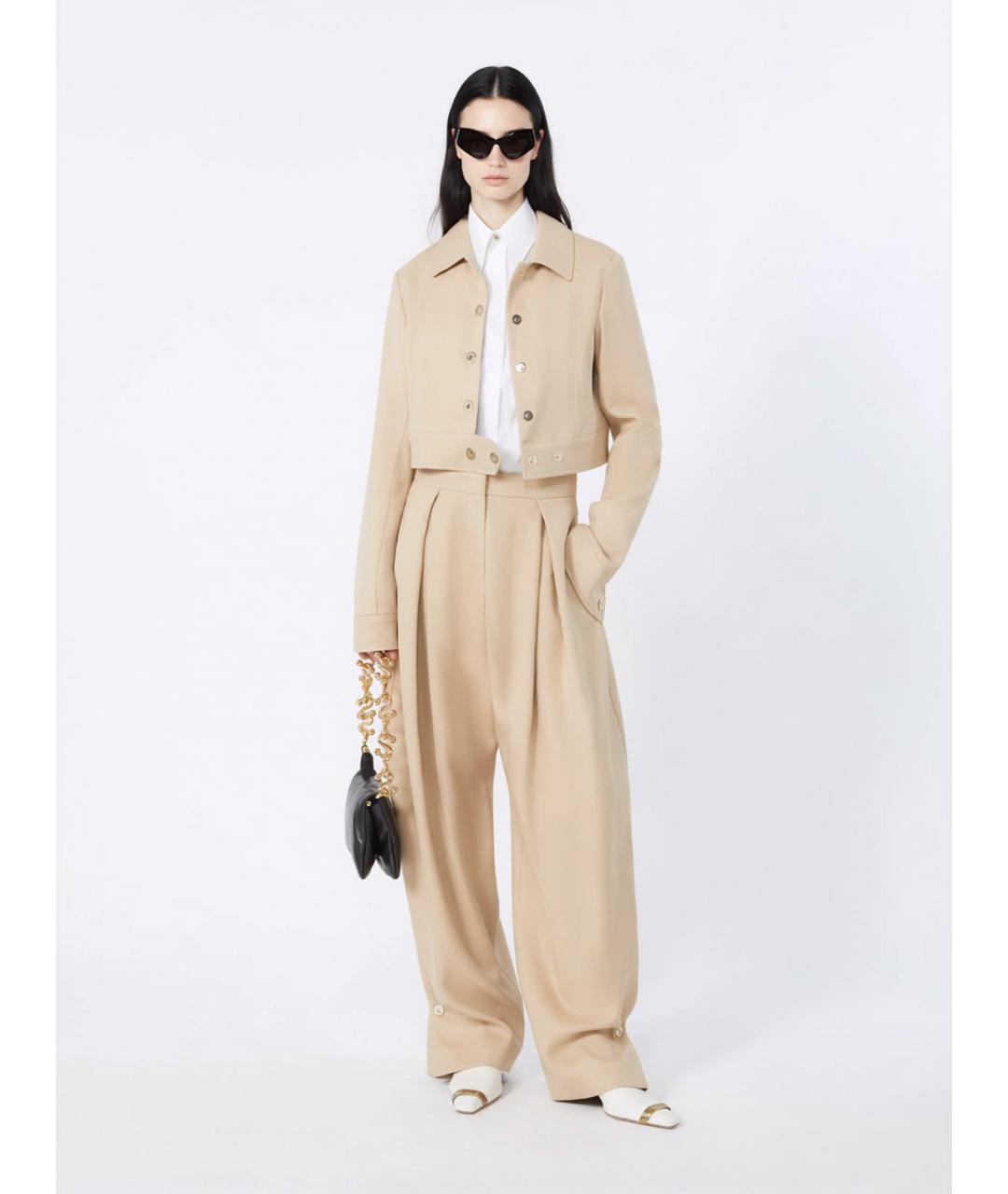 SPORTMAX Бежевая хлопковая куртка, фото 2