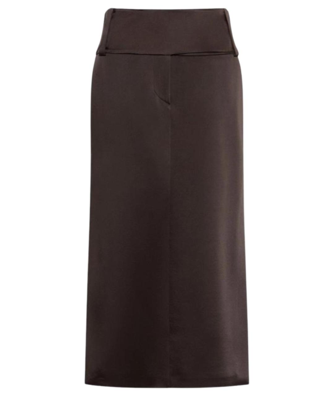 SPORTMAX Коричневая ацетатная юбка миди, фото 1