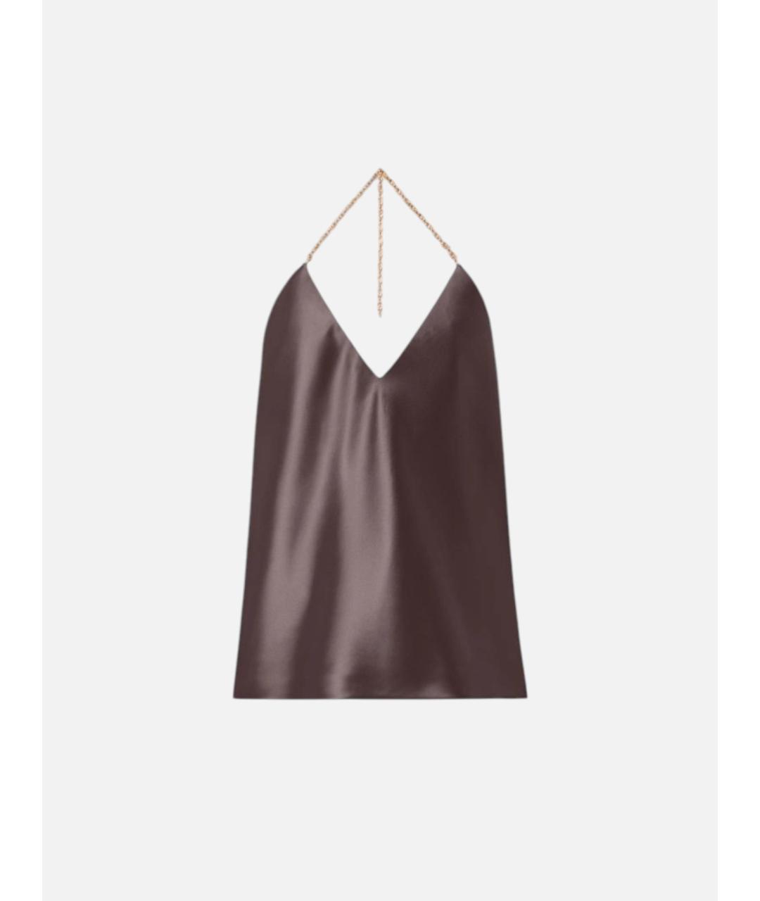 SPORTMAX Коричневая ацетатная блузы, фото 1