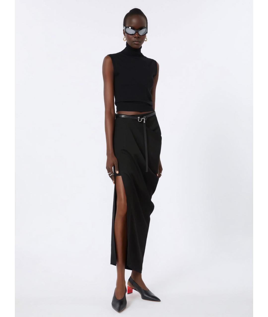 SPORTMAX Черный кожаный ремень, фото 3