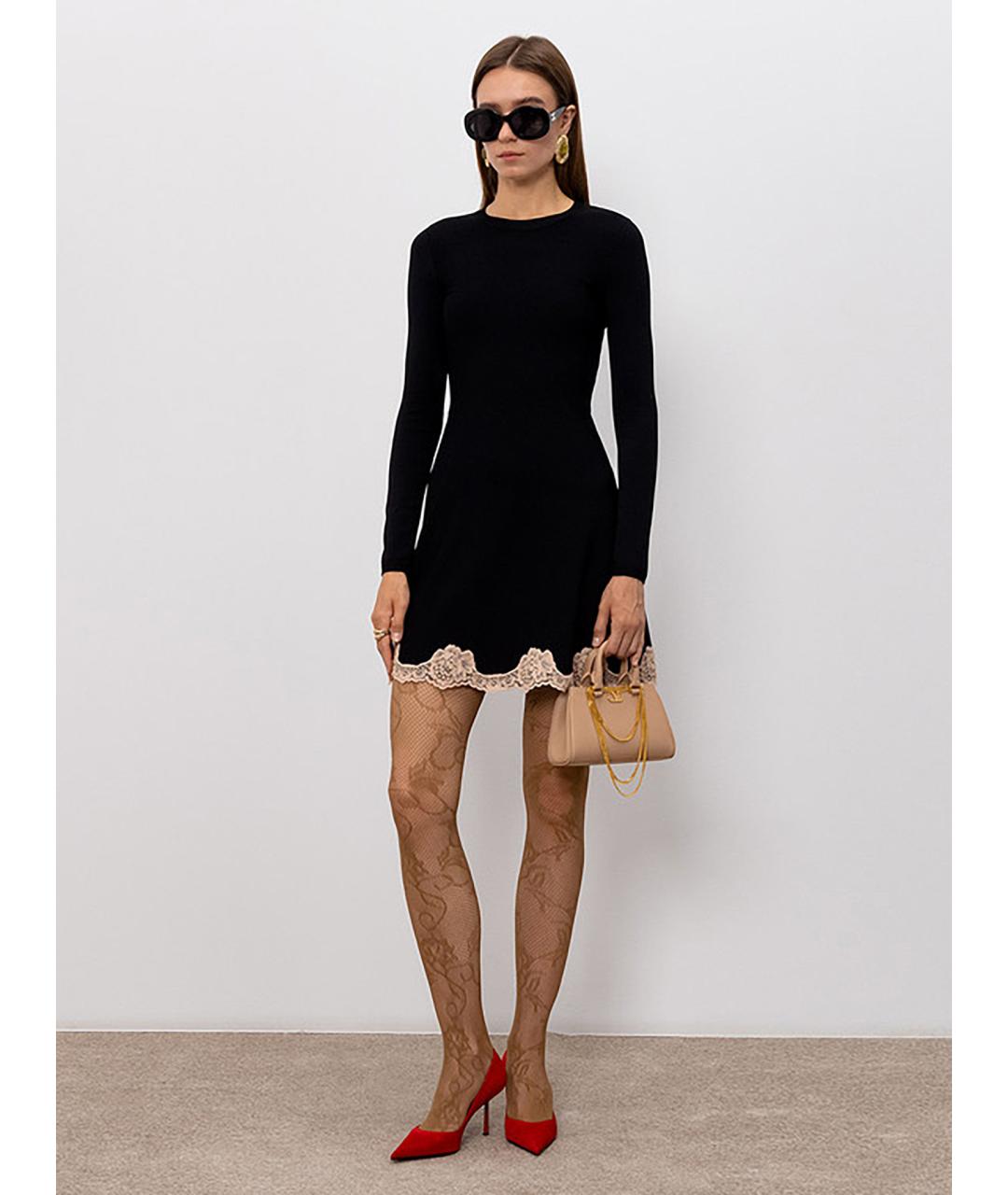 VALENTINO Черное вискозное коктейльное платье, фото 2